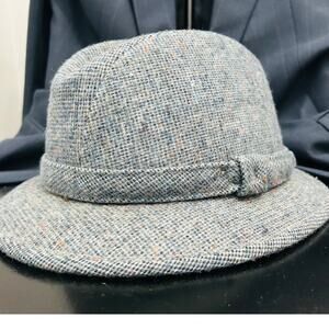 Vintage Gray Wool Fedora Hat Midcentury Style Menswear Classic